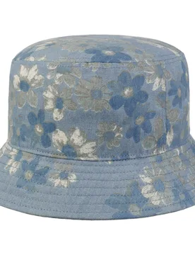 Jeans Flower Bucket Hat by - blue - Damen - Size: M (55-56 cm) - Lipodo - FashionsVida