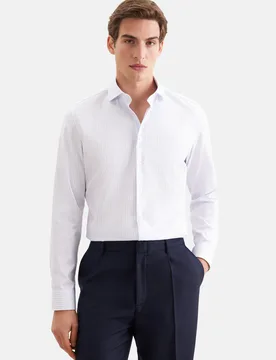 X-Slim Business Hemd Gestreift Blau 44 - Seidensticker - FashionsVida