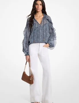 Blusa de georgette con volantes - MICHAEL Michael Kors - FashionsVida
