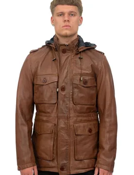 Mens Hooded Trench Coat-Medellin - Tan - Size 2xl - Infinity Leather - FashionsVida