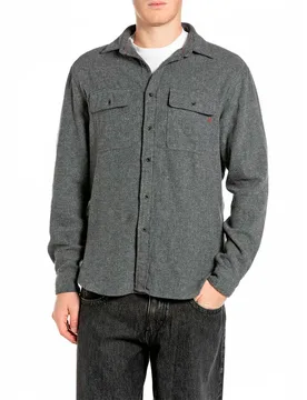 Chemise à Manches Longues M105u.000.723ssw Iron Melange M - Replay - FashionsVida