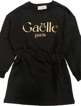 Vestito Nero/oro In Felpa K009 2741VF0936 - Gaelle Paris - FashionsVida
