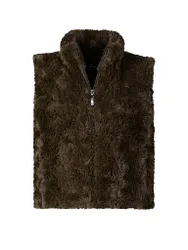 Gilet en fausse fourrure olive 36