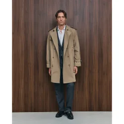 Gabardina cruzada de hombre con algodón