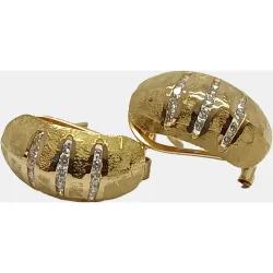 Pendientes de cierre omega de oro y diamantes