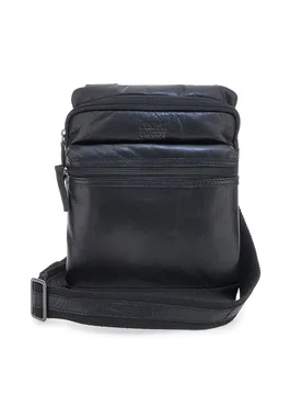 Borsello nero compatto con doppia zip Black Shoot BS2660/T - Class - FashionsVida