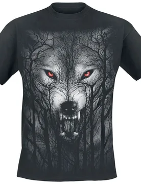 Gothic T-Shirt - Forest Wolf - M bis 4XL - für Männer - Größe M - schwarz - Männer - male - Spiral - FashionsVida