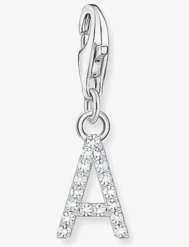Women's Silver Cubic Zirconia Letter A Charm 1938-051-14 - Silver - Size: One Size - Thomas sabo - FashionsVida