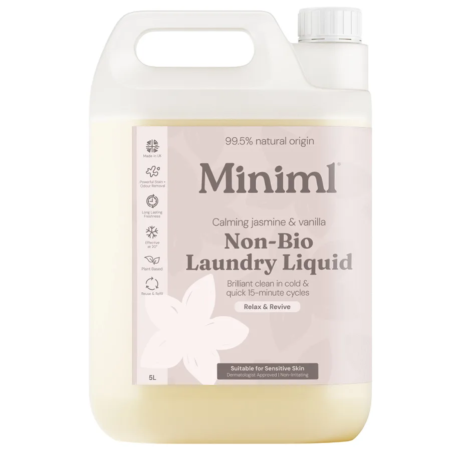 Non-Bio Laundry Liquid Refill - Calming Jasmine & Vanilla - 5L - 165 Washes - Miniml - FashionsVida