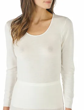 Camiseta de manga larga Exquisite crema 46 - Mey - FashionsVida