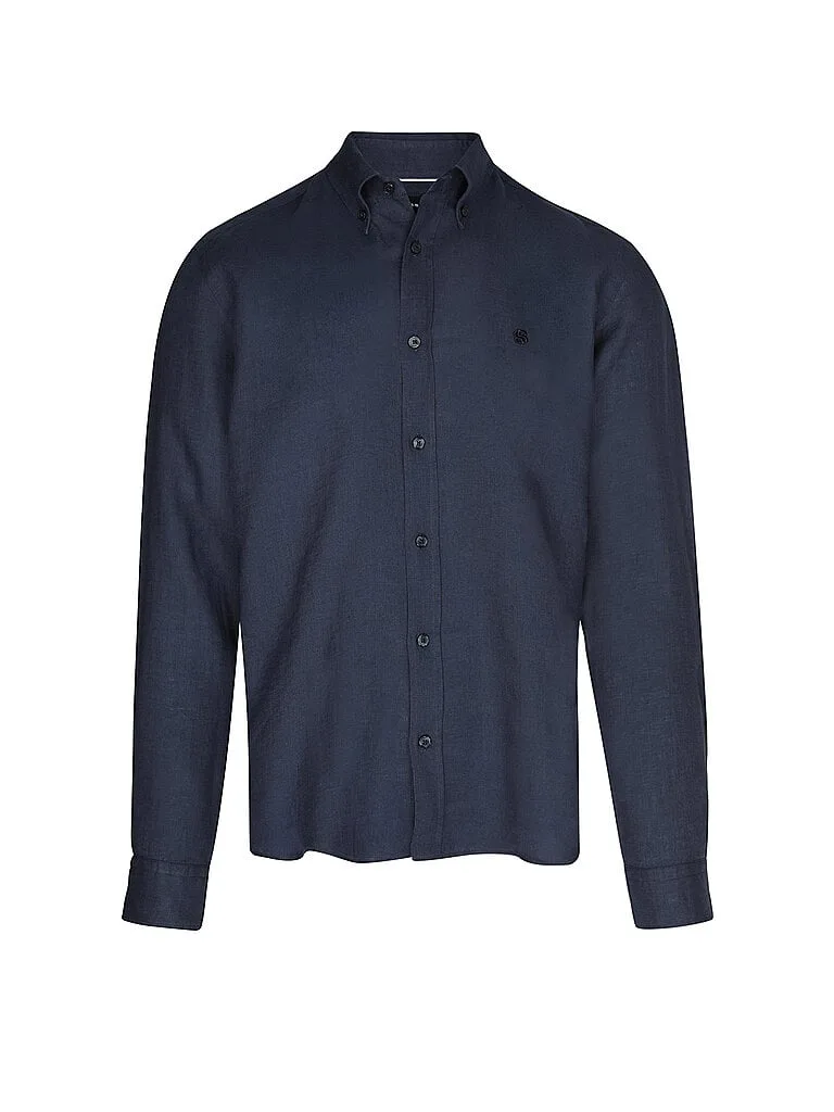 Leinenhemd H-LIAM dunkelblau L Herren - BOSS - FashionsVida