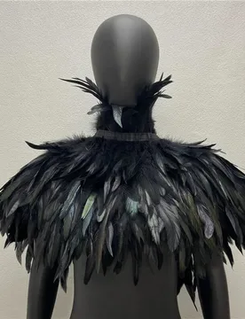 Shoulder Cape for Women Cloak Party Coat Feather Punk Gothic Coat Woman Prom Clothes Shawl Feather Halloween Coats Jackets - Aliexpress - FashionsVida