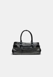 Schultertasche mit Nieten Schwarz OS