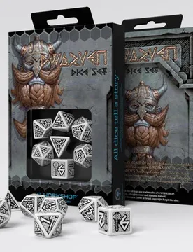 Dwarven - Dice Set: White & Black - Q Workshop - FashionsVida