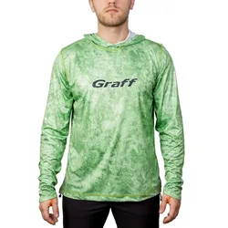 Upf 50 964-cl-7 Uv Hoodie Green L Men