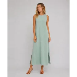 Vestido midi sin mangas de algodón orgánico