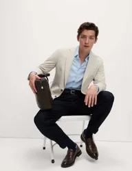 Tailored Fit Jersey Textured Blazer Neutral male