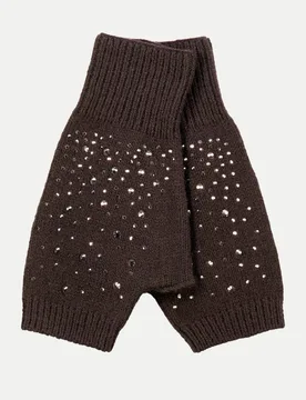 Stulpen mit Strasssteinen 567-black coffee - monari - FashionsVida