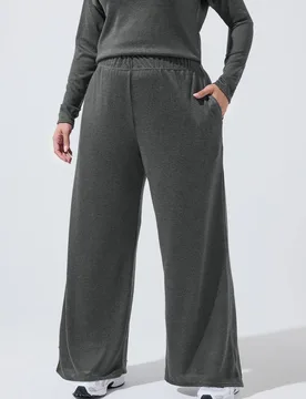 Women's Wide Leg Trousers in Charcoal Size: 14 - Charcoal - Size: 14 - Yours - FashionsVida