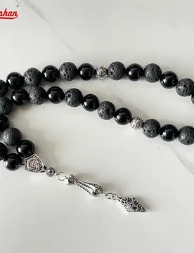Tasbih men lava stone with black agate turkish style muslim prayer beads bracelet Ramadan Eid gift islamic misbaha men rosary - Aliexpress - FashionsVida