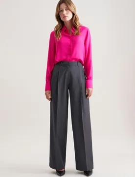 Bundfaltenhose aus einer Wollmischung Grau 38 - Seidensticker - FashionsVida