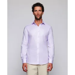 Camisa vestir de hombre puño mixto de algodón