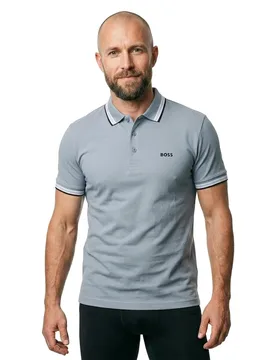 Polo A Maniche Corte Paddy 1021663 Green Dark Grey XS - BOSS - FashionsVida