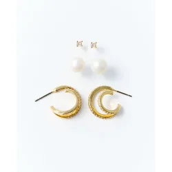 Sfera - Set 3 pendientes perla