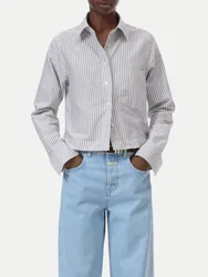 Closed Kurze Bluse gestreift Grau S