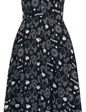 Rockabilly Kleid lang - Hello Goodbye Dress - XS bis 4XL - für Damen - Größe M - schwarz/weiß - Frauen - female - Hell Bunny - FashionsVida