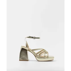 Sandalias de tiras de mujer de tacón con detalle de nudo