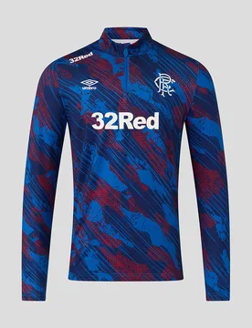 Rangers Men's 25/26 Armed Forces Day Range Quarter Zip LAPIS BLUE / FLAME SCARLET 3XL male - Castore - FashionsVida