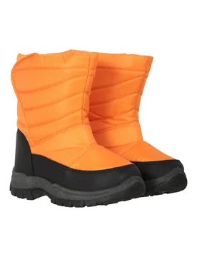 Kids Unisex 'Caribou' Snow Boots Sherpa Lined Proof Winter Shoes Orange - Size Uk 7 - Mountain Warehouse - FashionsVida