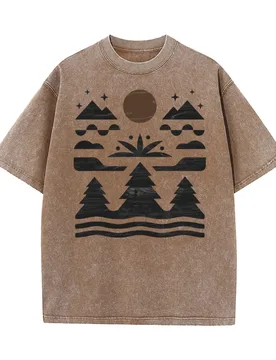 Mountain Outdoors Tree Washed T Shirt Leisure Discount Round Collar All Cotton Tops & Tees Washed T-shirts for Women Father Day - Aliexpress - FashionsVida