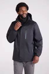 Bracken Extreme Mens 3 In 1 Waterproof Jacket - Black - Black - Size: S
