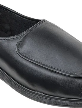 Jonny Leather Men's Extra Wide Shoes for Swollen Feet - Black - Size: 13 XXW - Cosyfeet - FashionsVida