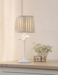 Eleni Floral Pleated Table Lamp White