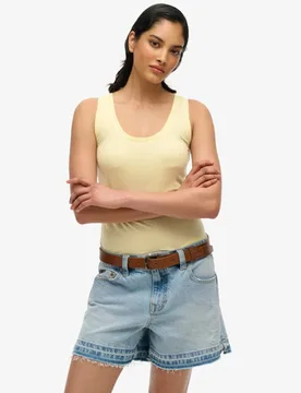 Superdry Damen Studio Lightweight Racer-tanktop Yellow - Größe: 36 - 24.99 - FashionsVida