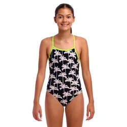 Strapped In One Piece Swimsuit Palm Night 10 Years Girls
