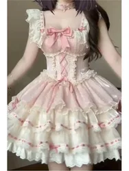Pink ballet-style wedding birthday puffy dress