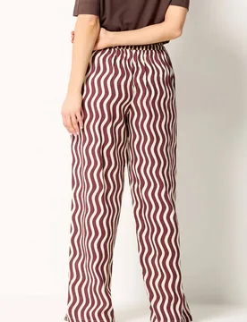 Women's Tall Printed Wide Leg Trousers in Burgundy Size: 18L - Burgundy - Size: 18L - Long tall sally - FashionsVida
