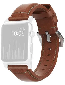 Sangle Strap Trad Lthr 42/44/45/49mm Brown / Silver One Size unisex - Nomad - FashionsVida