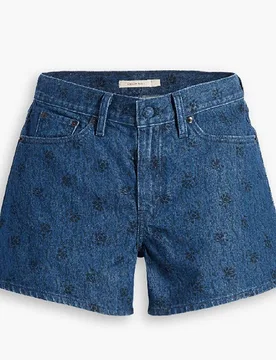 Levi'S Womens Wellthread 80s Mom Short Flowe In Flowers In T Rn - Blue - Size 26w/32l - Levis - FashionsVida