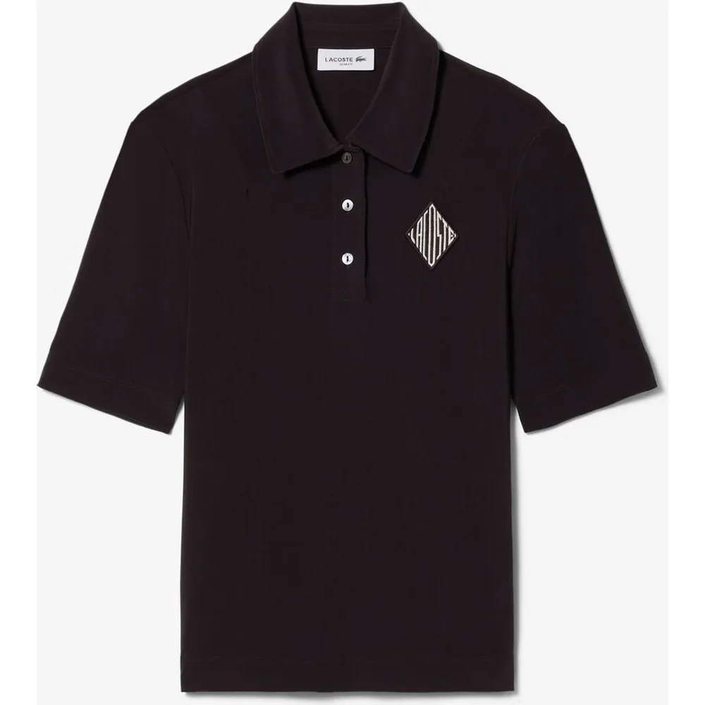 Polo de mujer bordado de corte ajustado de manga corta - Lacoste - FashionsVida