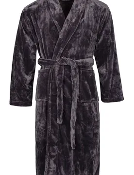 Soft Warm Mens Dressing Gown - Antique Silver - Size X-Large - Heat Holders - FashionsVida