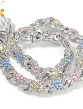 THE BLING KING Sun Flower CZ Infinity Chain Necklace Full Iced Out Cubic Zirconia Cuban Bracelet HipHop Jewelry - Aliexpress - FashionsVida