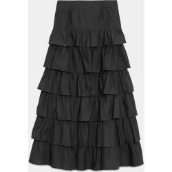 Falda midi volantes con tachas