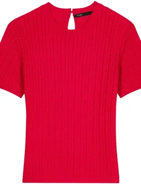 Jersey de mujer de ochos y calado con abertura lágrima espalda y seda - Maje - FashionsVida