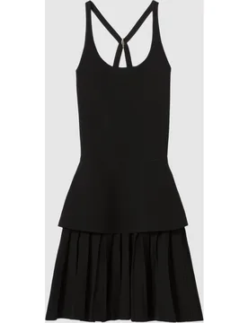 Vestido de punto grueso con tirantes cruzados y peplum - CLAUDIE PIERLOT - FashionsVida