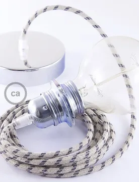 Cables Lampe Suspendue Pendel Pour Abat-jour Rd54 Stripes 50 Cm Anthracite / Chrome Plated One Size - Creative - FashionsVida